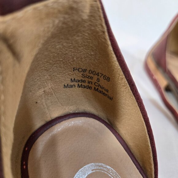 JOURNEE COLLECTION LORETA Wine Vegan Leather Ankle Strap Loafer Flat Shoe Size 8 - Picture 16 of 16